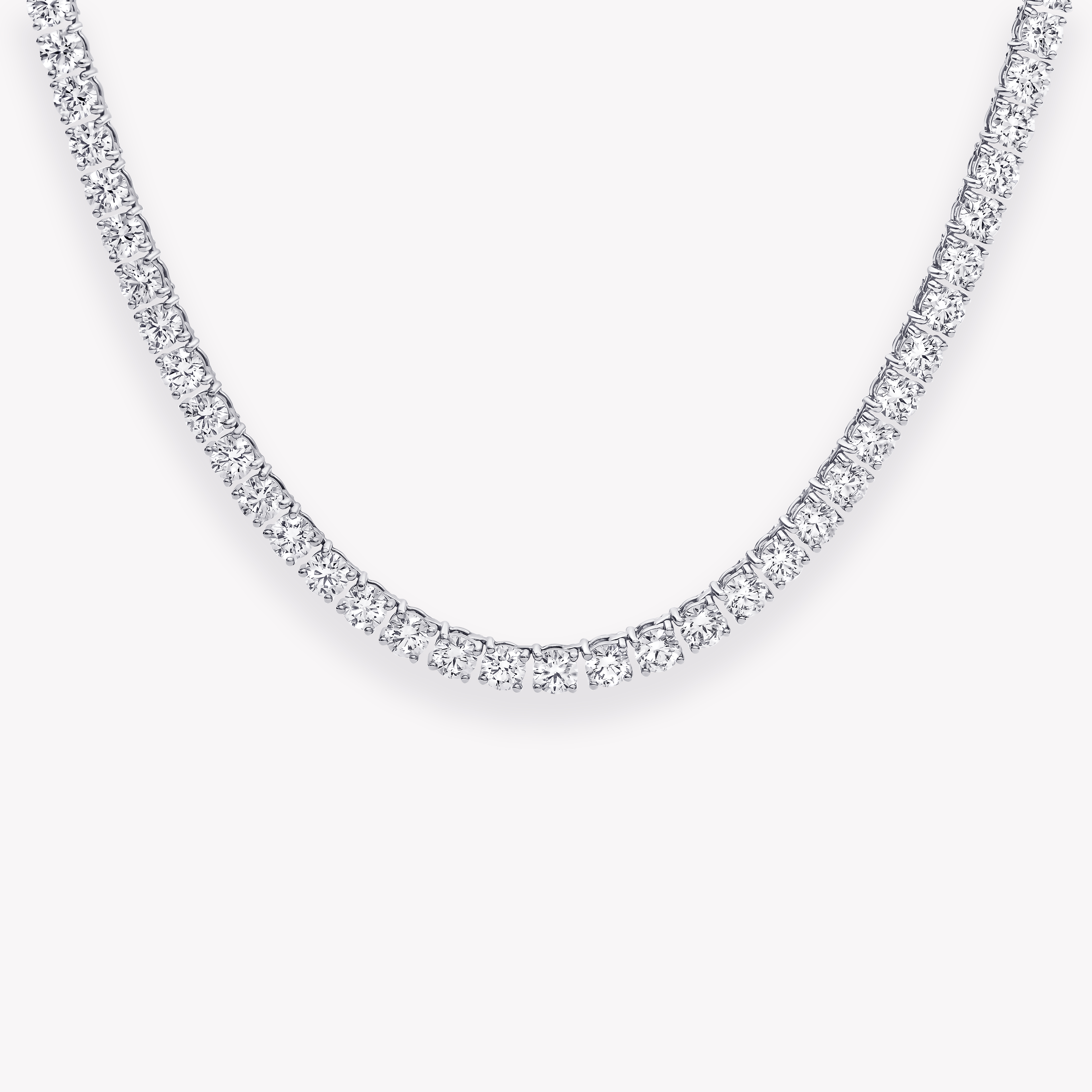 Round Diamond Tennis Necklace