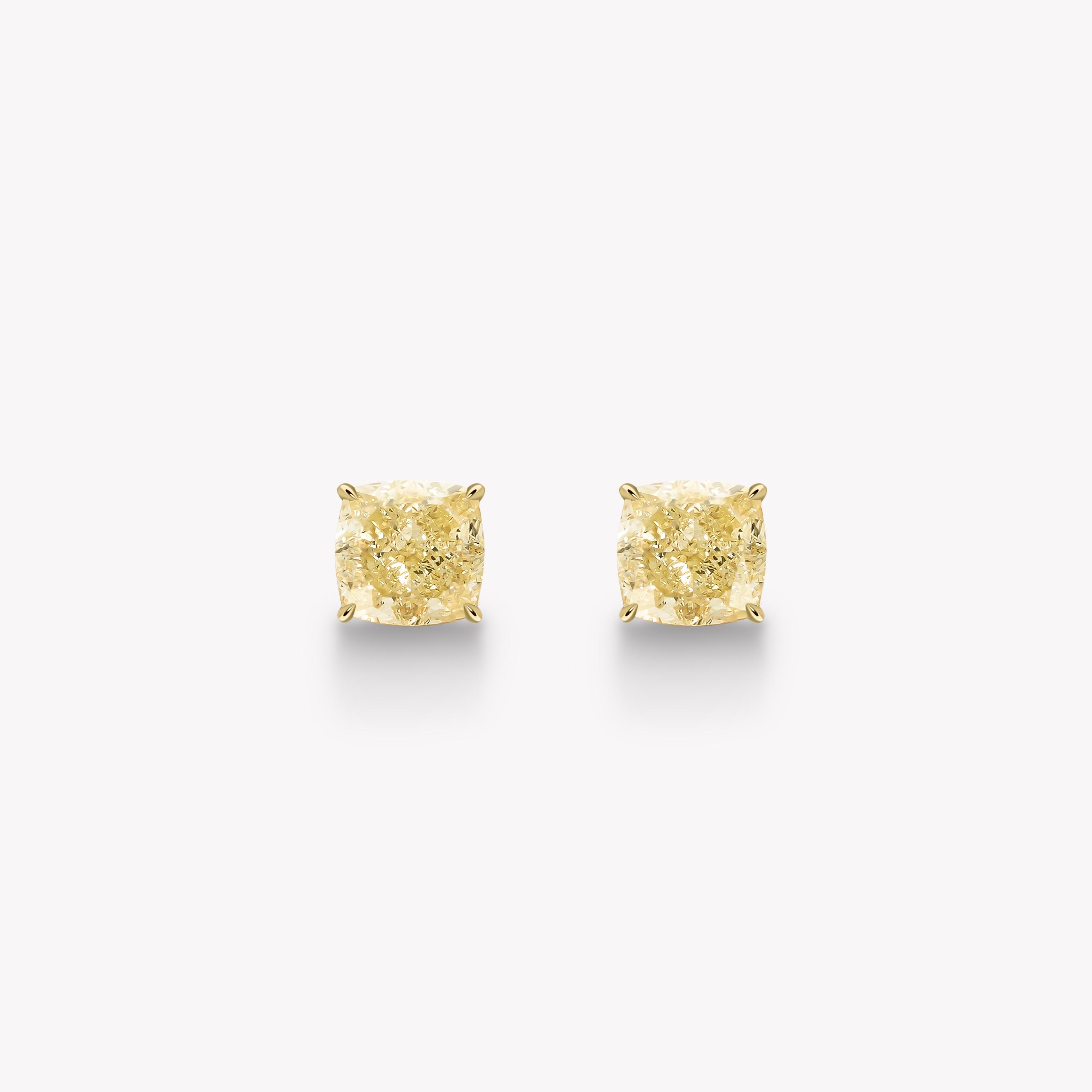 YELLOW DIAMOND STUD EARRINGS