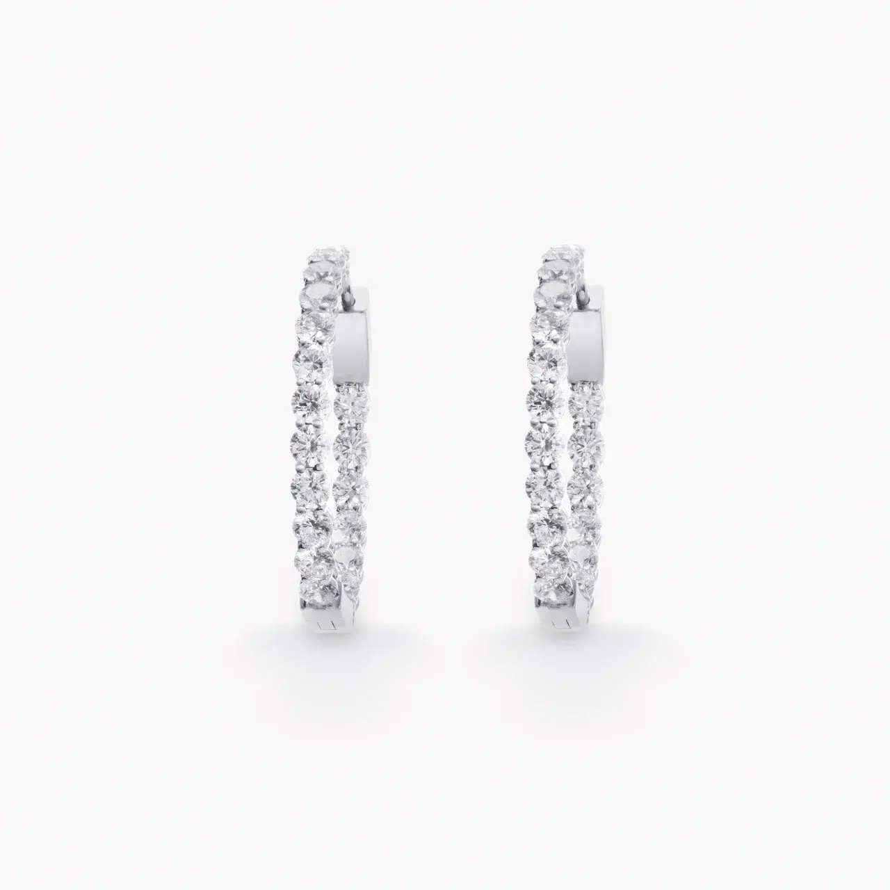 Round Diamond Hoop Earrings 
