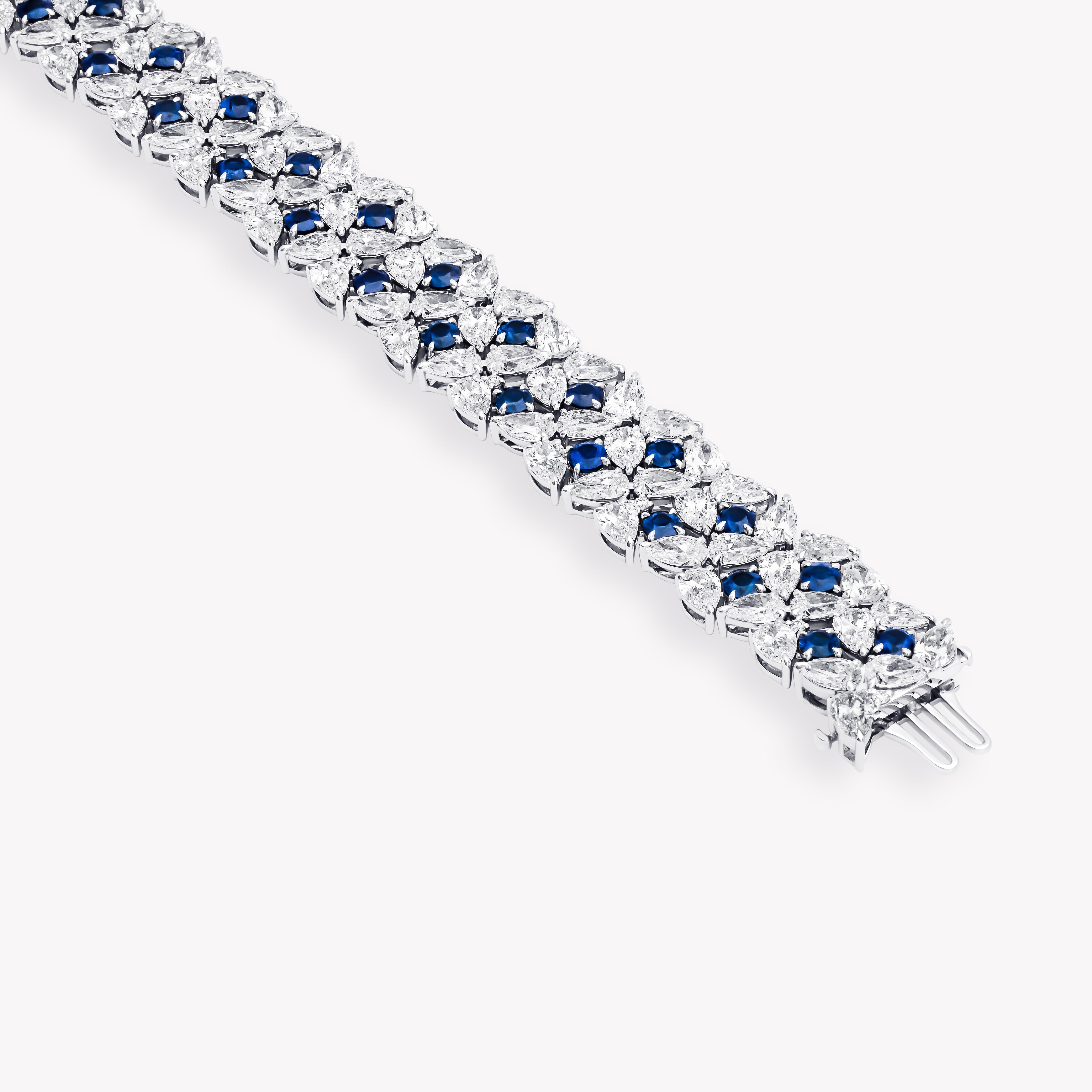 Diamond and sapphire bracelet
