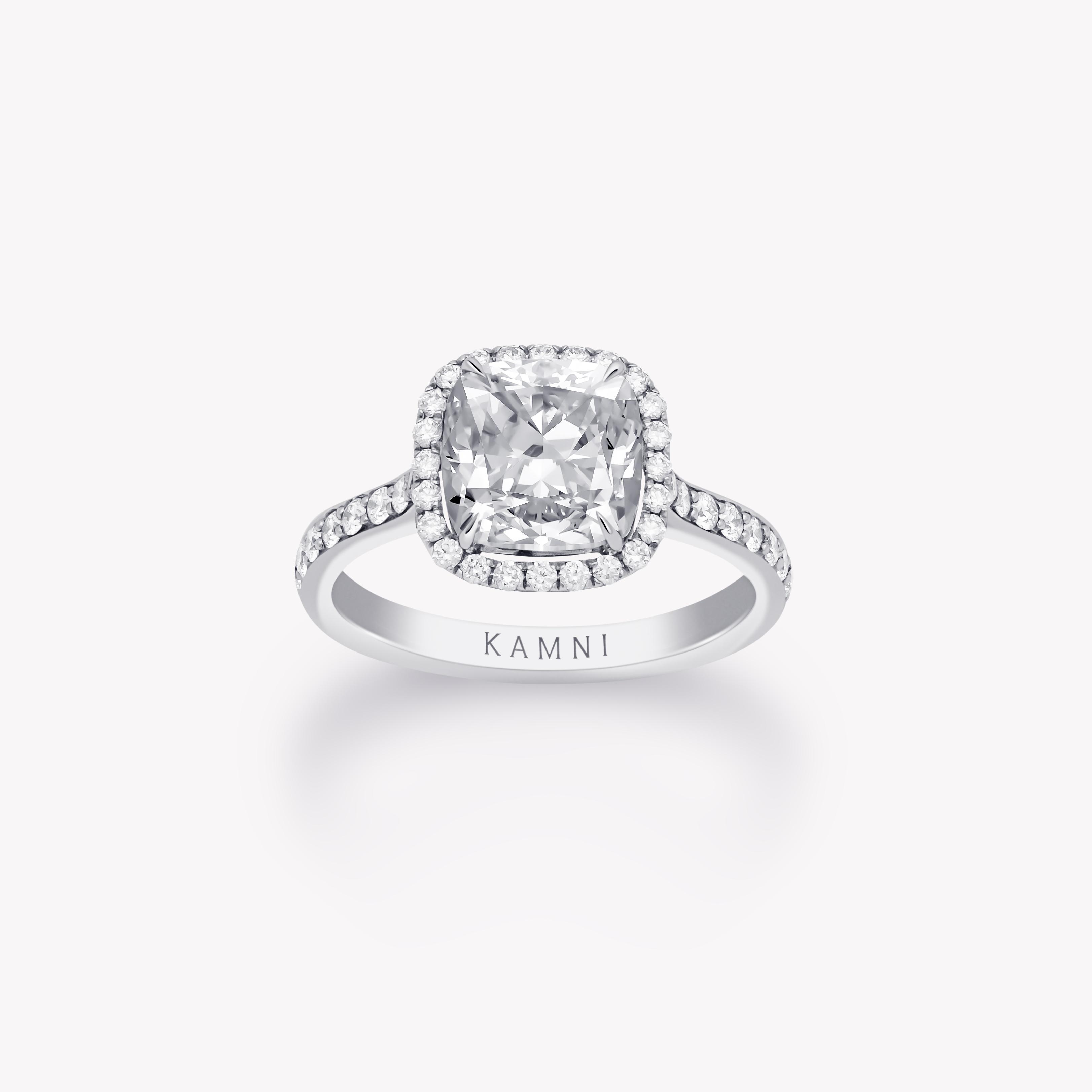 Cushion diamond halo ring 