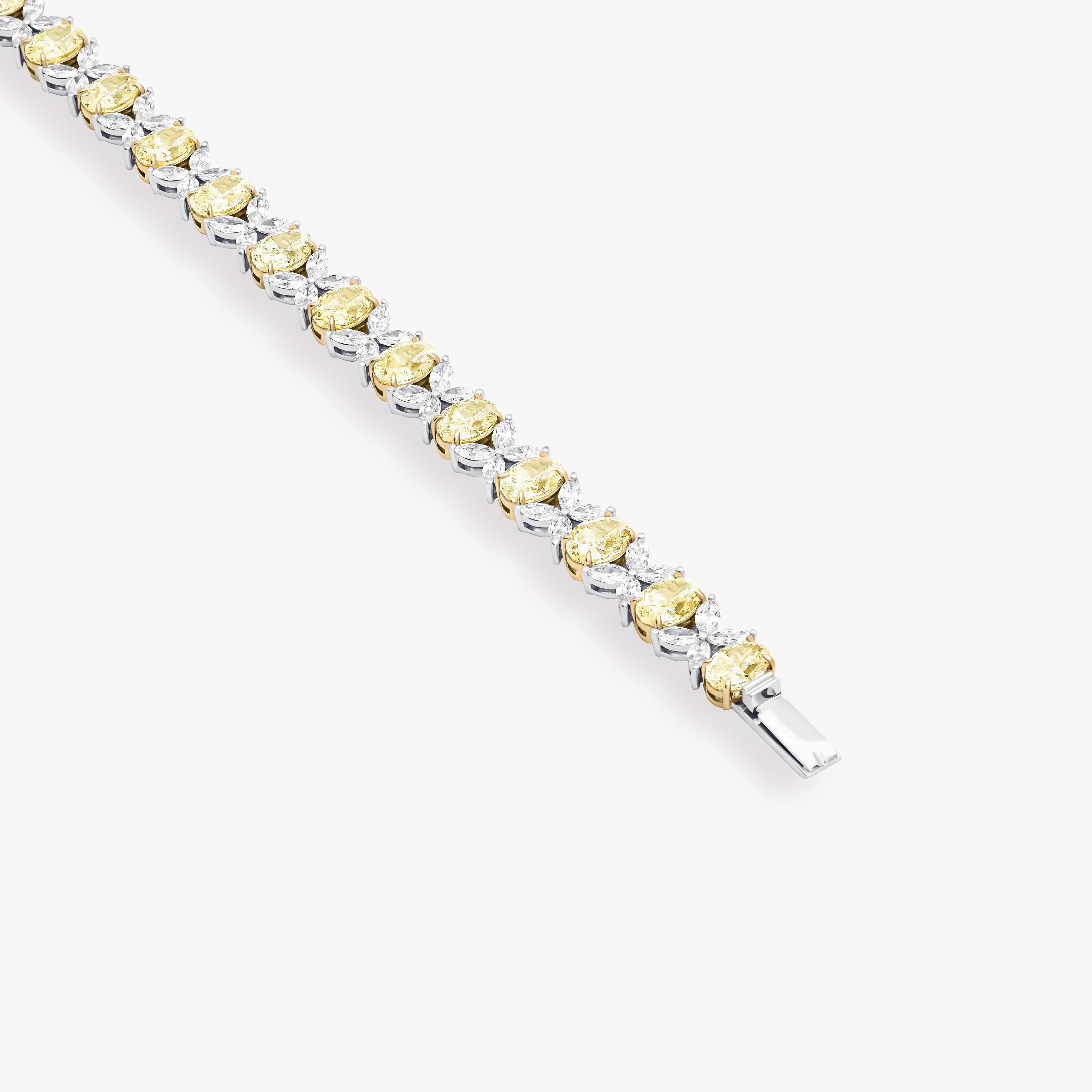 Yellow and white diamond bracelet 