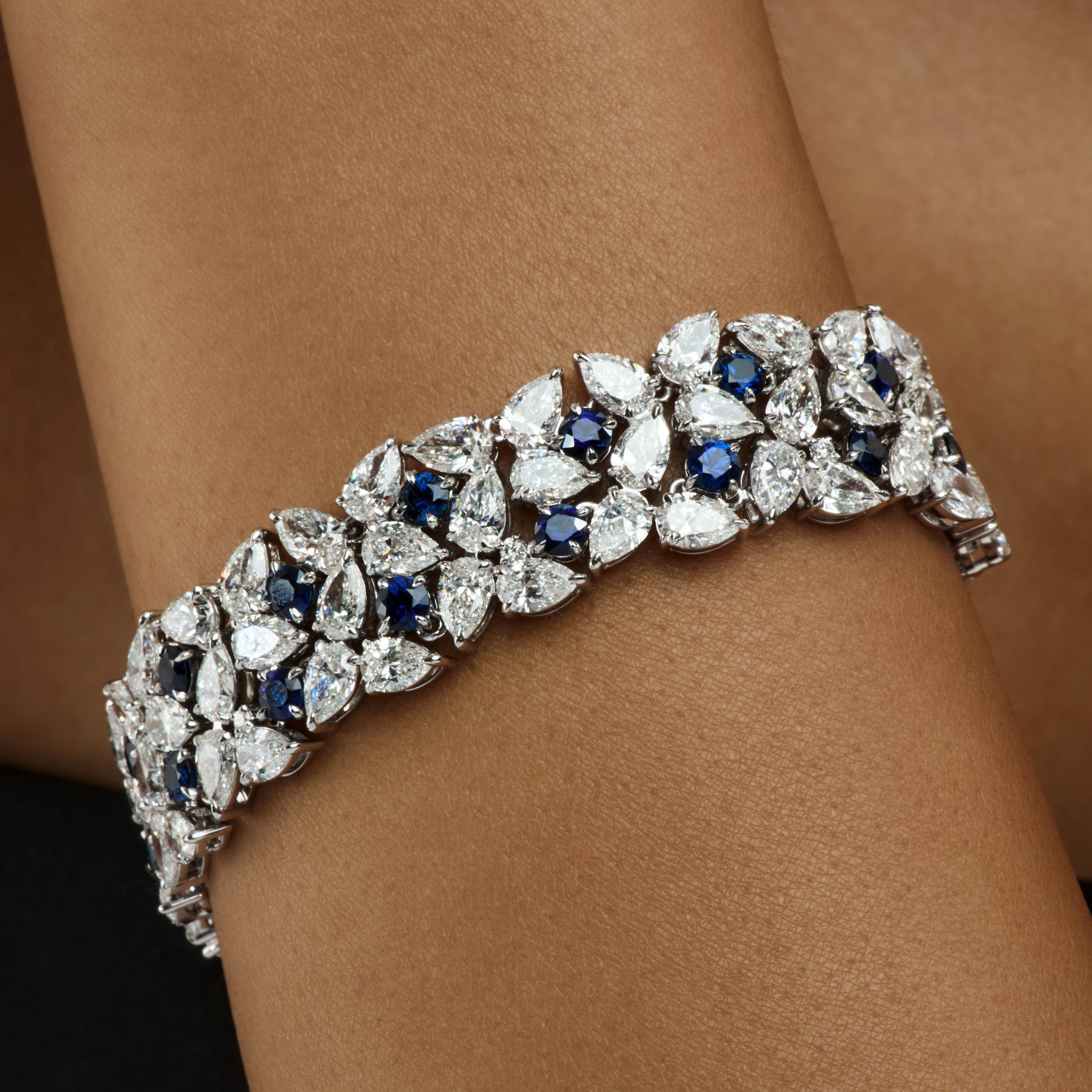 Diamond and sapphire bracelet