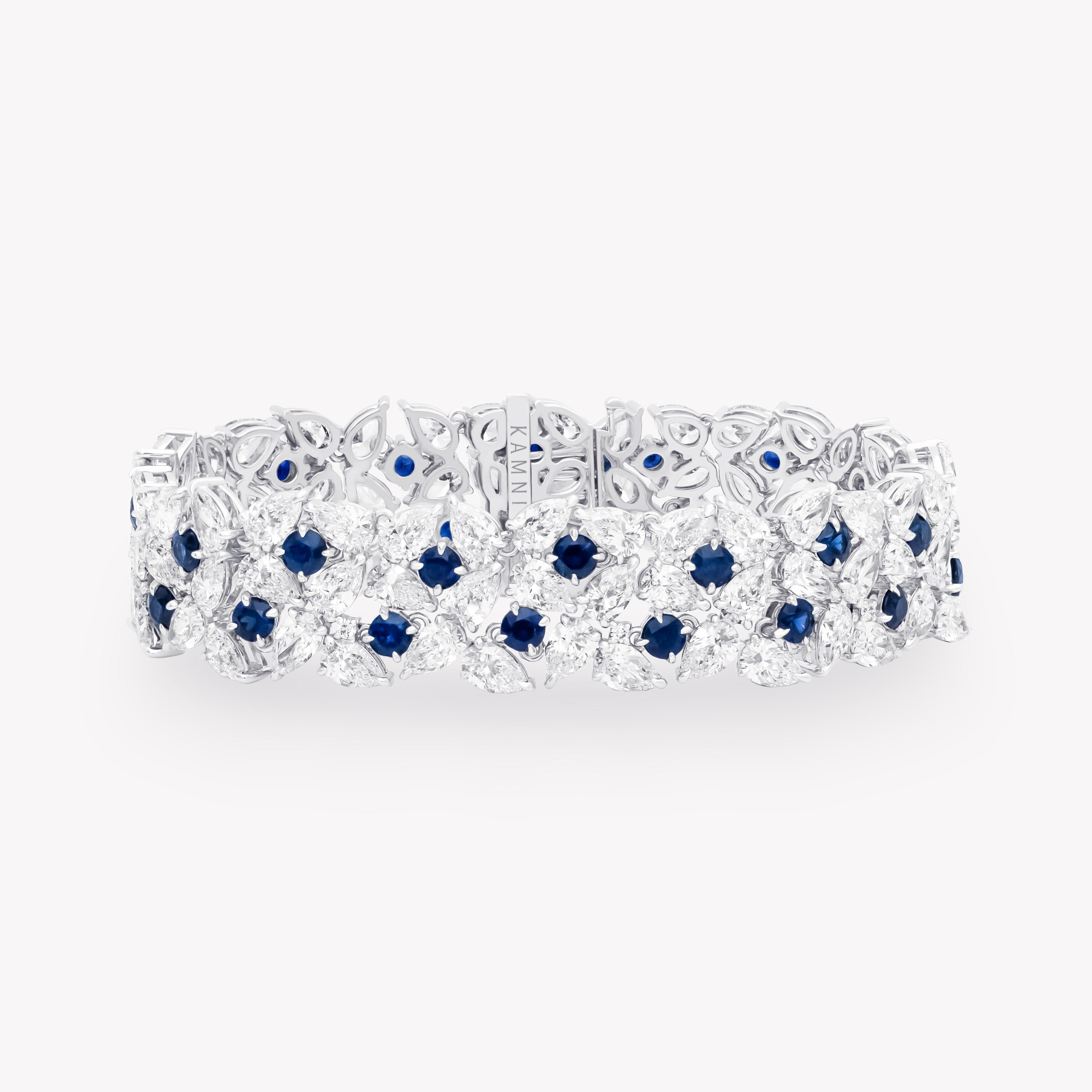 Diamond and sapphire bracelet