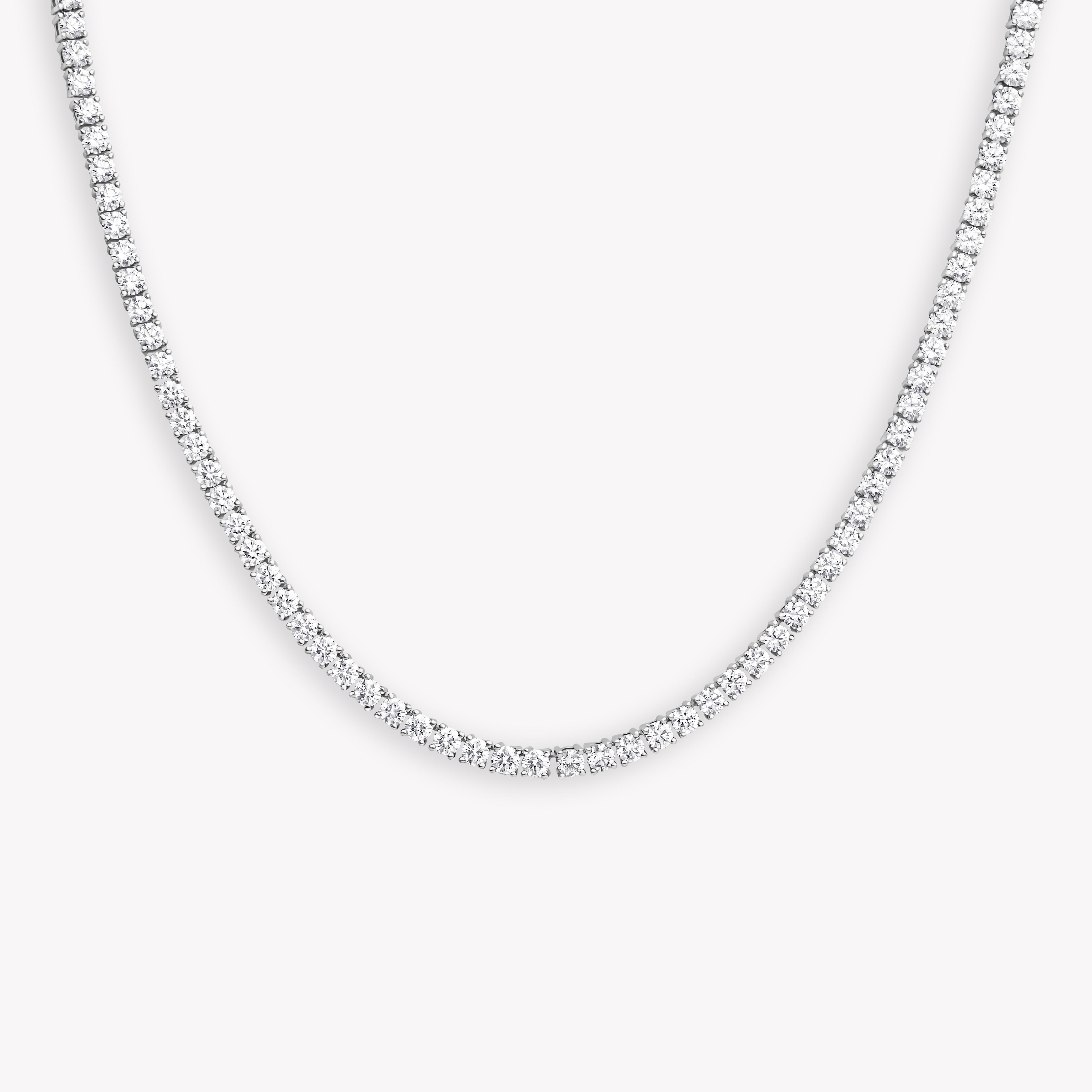 Round diamond tennis necklace