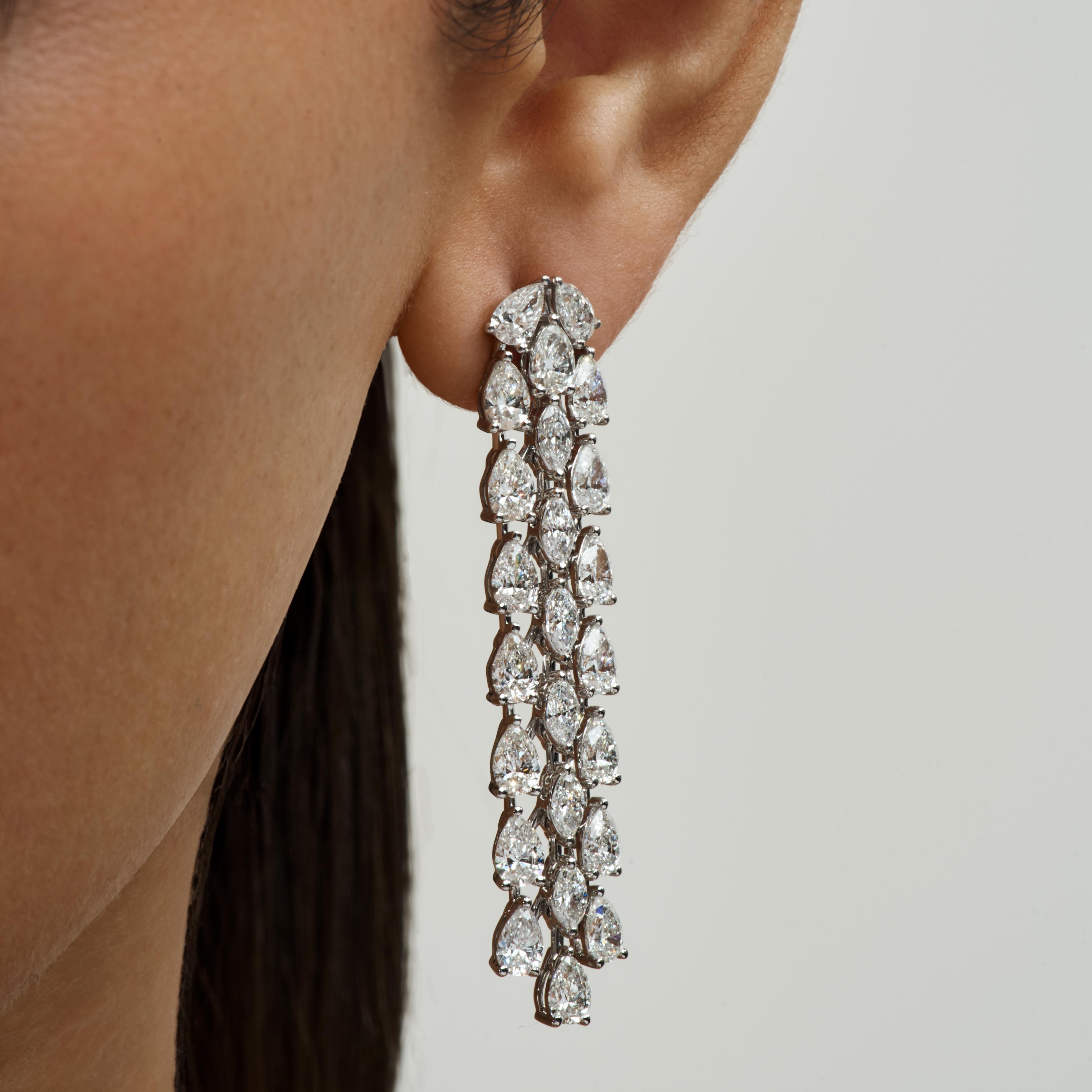 Pear and marquise drop earrings