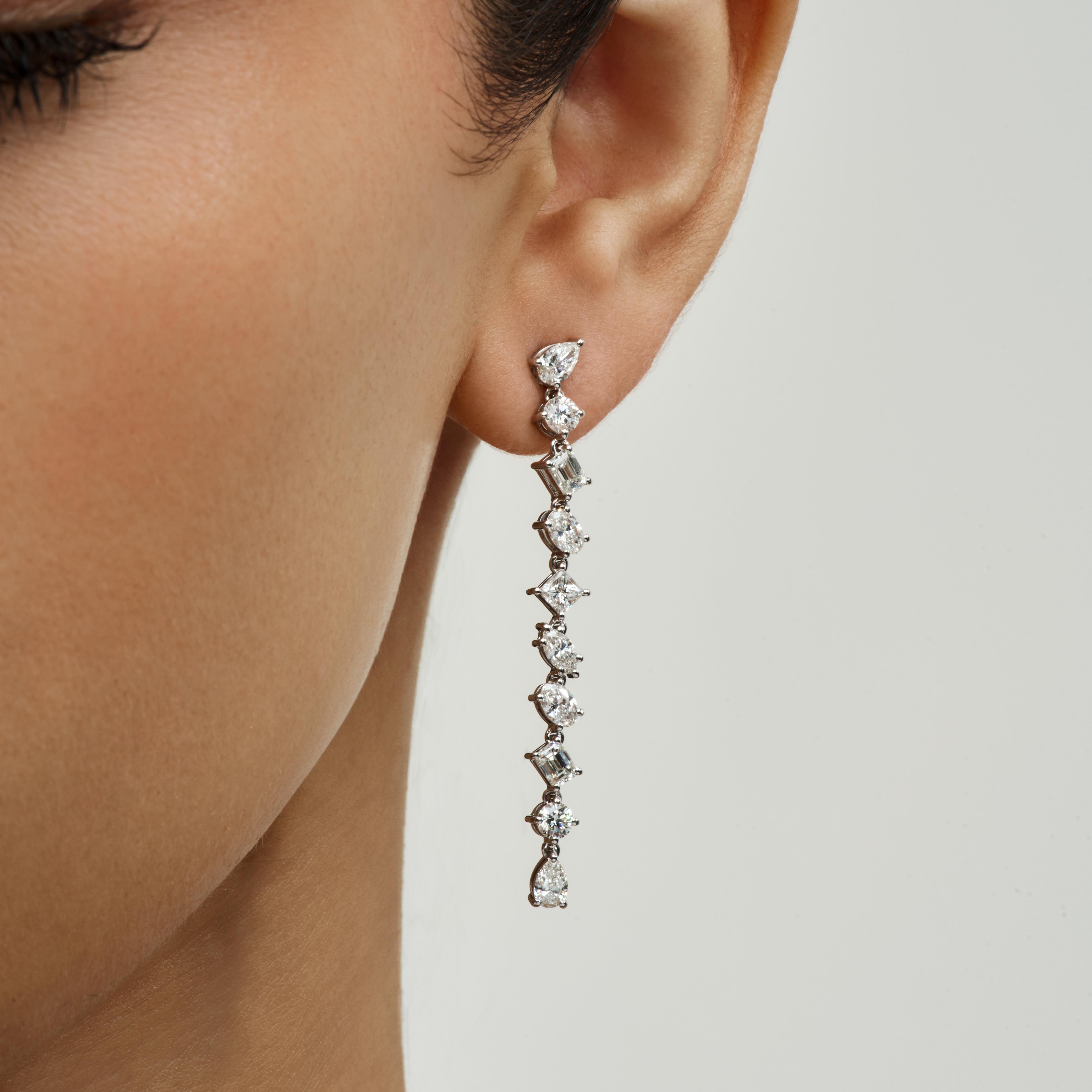 Multishape drop earrings