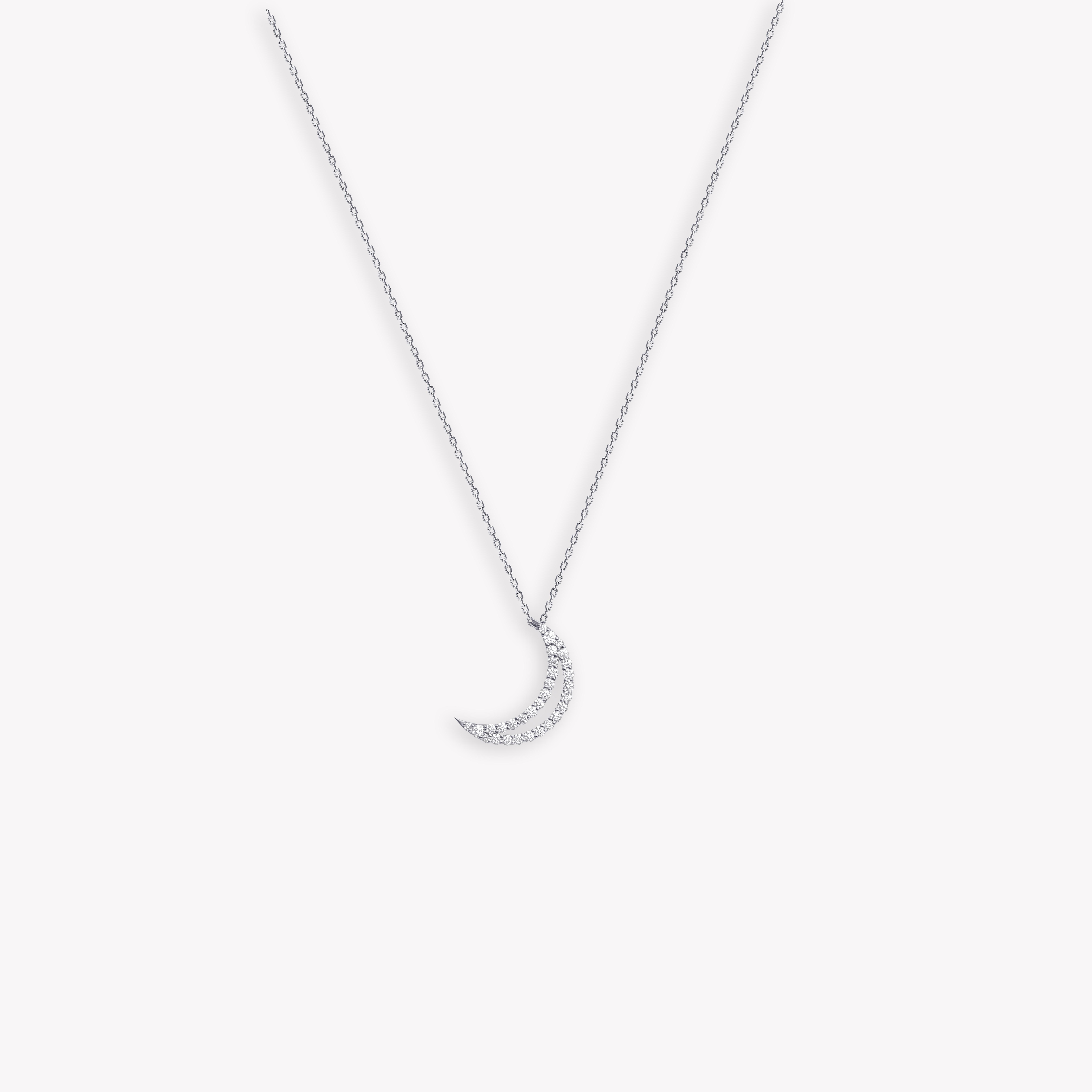 Half moon diamond pendant