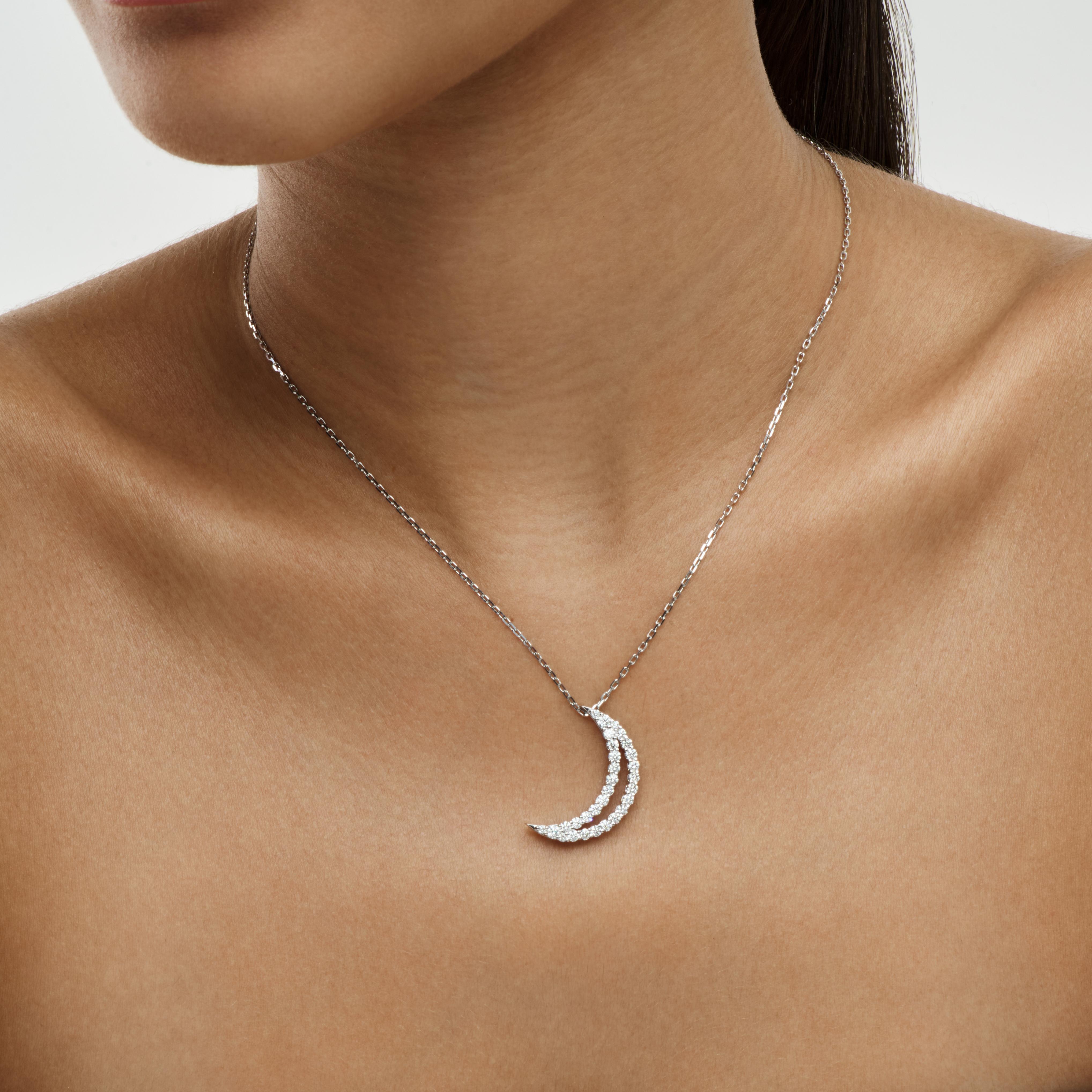 Half moon diamond pendant
